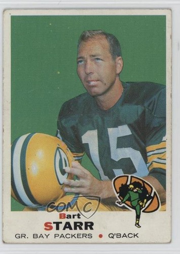 1969 topps bart starr 215 - 1969, hof