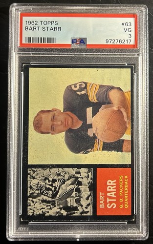 1962 topps bart starr - #63, psa